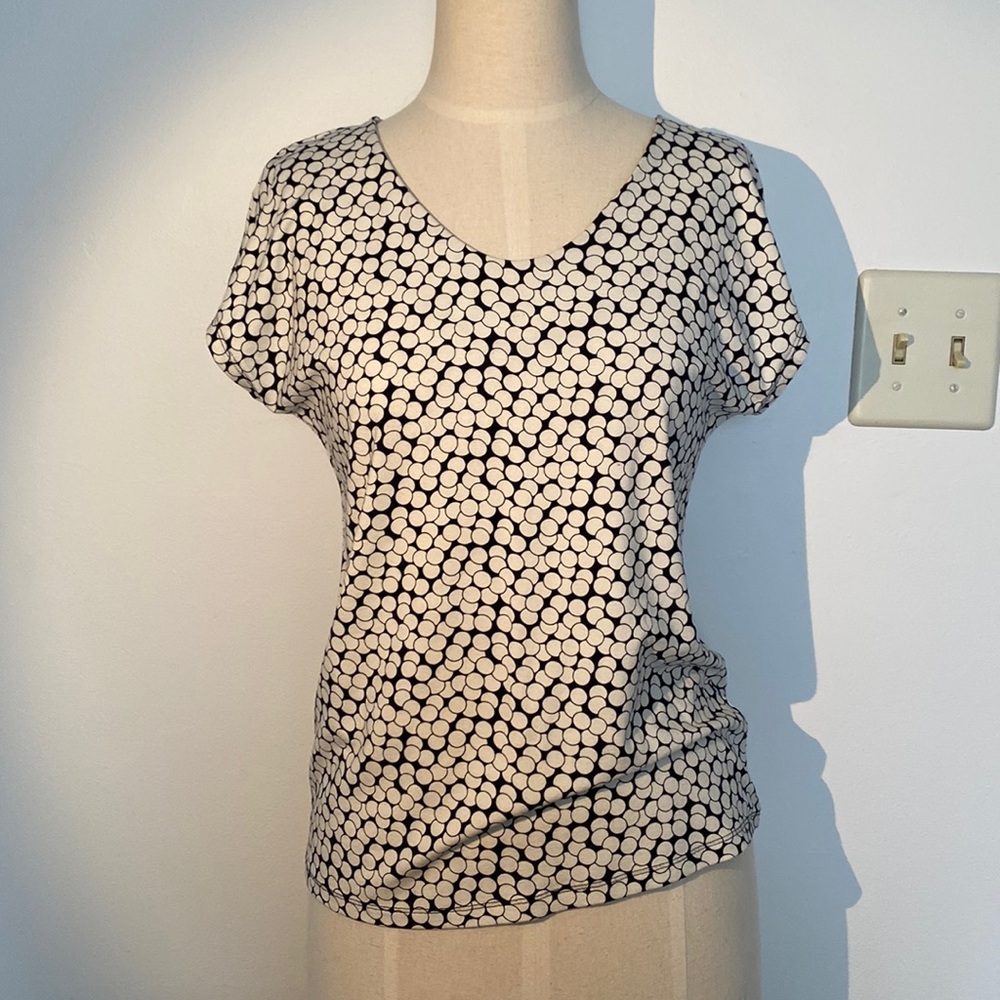 Talbots Blue/White Geometric Shirt- Small